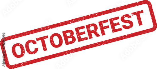 Distressed OktoberFest Rubber Stamp Illustration with Textured Style, Celebration and Festival