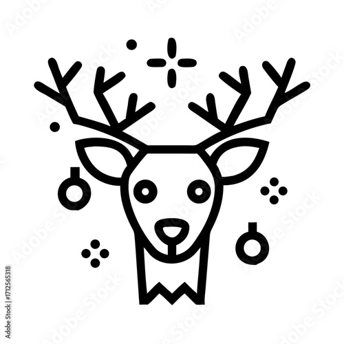 Festive Deer Illustration: A charming graphic illustration captures the spirit of the holidays, featuring a stylized deer adorned with ornaments and sparkling accents.
