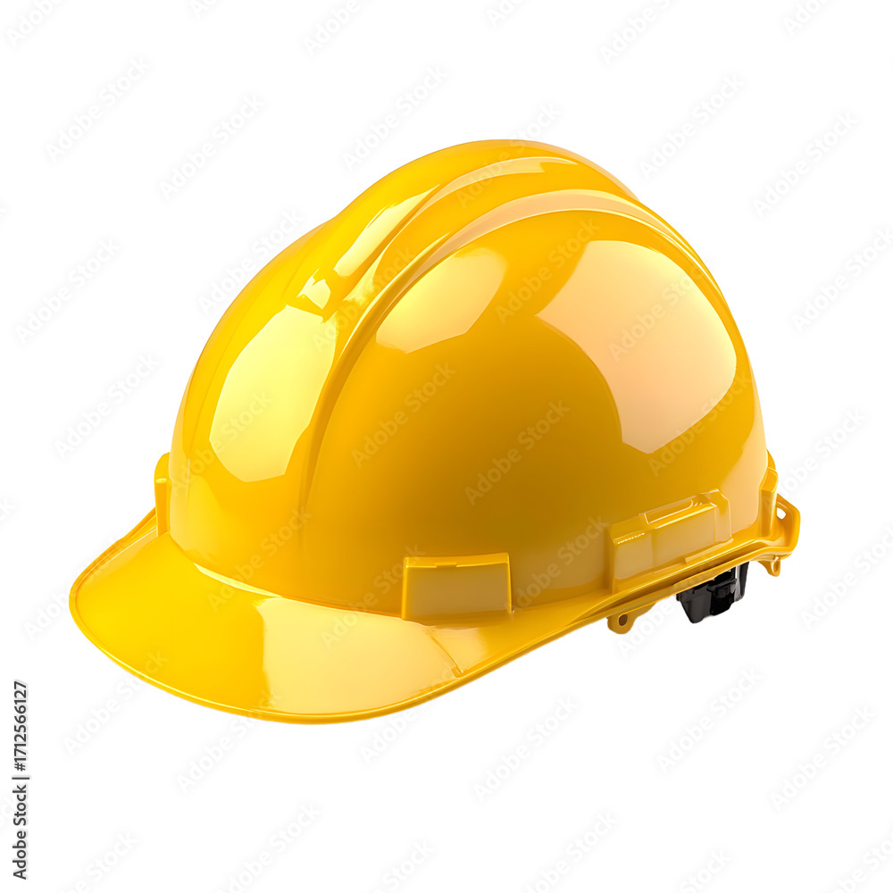Fototapeta premium Professional Bright Yellow Construction Hard Hat Isolated on White Background