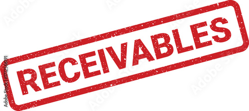 Distressed receivables rubber stamp vector, financial accounting concept illustration, business document