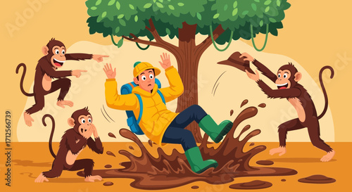 Hilarious Encounter: Monkey Mischief Derails Hiker's Expedition, Humor Unleashed