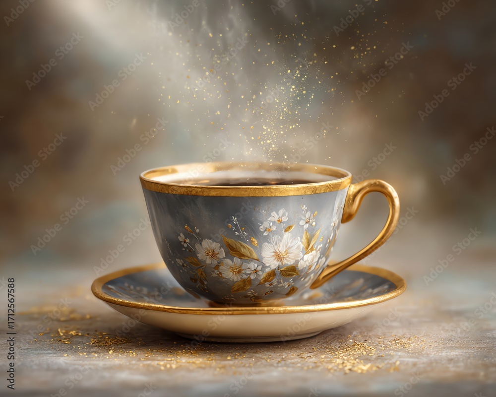 Fototapeta premium Cinematic surreal coffee cup artwork