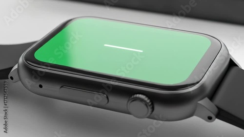 Wallpaper Mural Close-up of a modern, sleek smartwatch with a dark gray metal casing and black strap. Torontodigital.ca