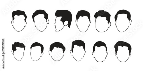 human face icon set vector