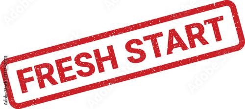 Distressed rubber stamp illustration with the words fresh start, for motivation and design