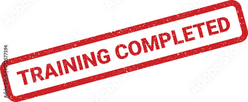 Distressed training completed stamp, isolated for business or educational usage