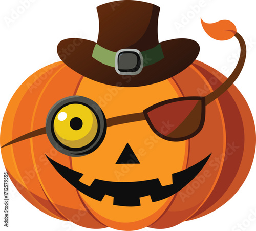 Festive Halloween Pumpkin with Hat