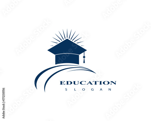 Education logo icon design, Graduation cap logo or icon