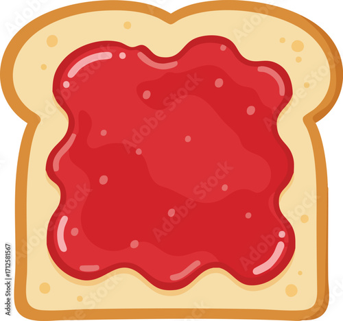 Toast with jam, a simple breakfast or snack illustration.