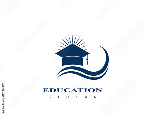 Education logo icon design, Graduation cap logo or icon