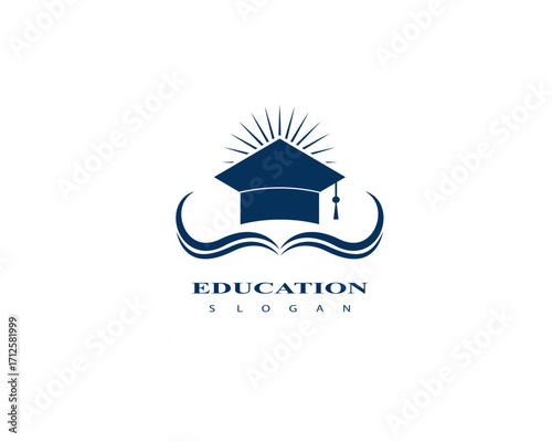 Education logo icon design, Graduation cap logo or icon