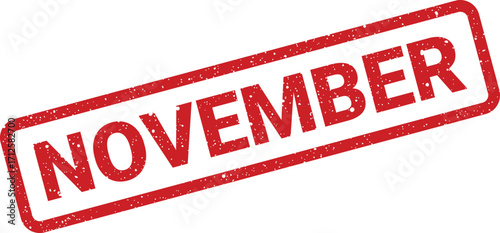 Grunge rubber stamp of November month, illustration for scheduling or reminder