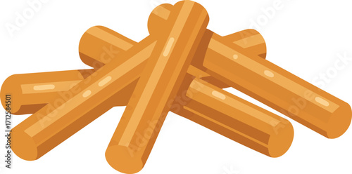 Simple vector graphic of stacked Spanish churros on a white background.