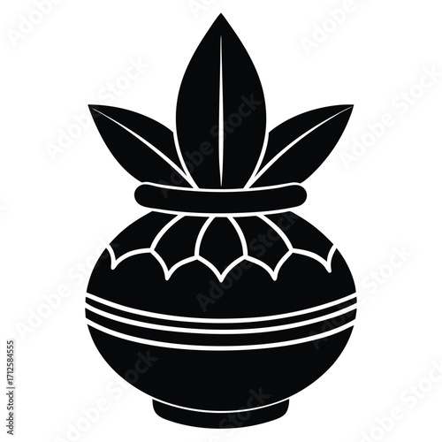 Cultural Illustrations: Indian Art & Ritual Objects Vector illustration -- kalash (sacred pot)