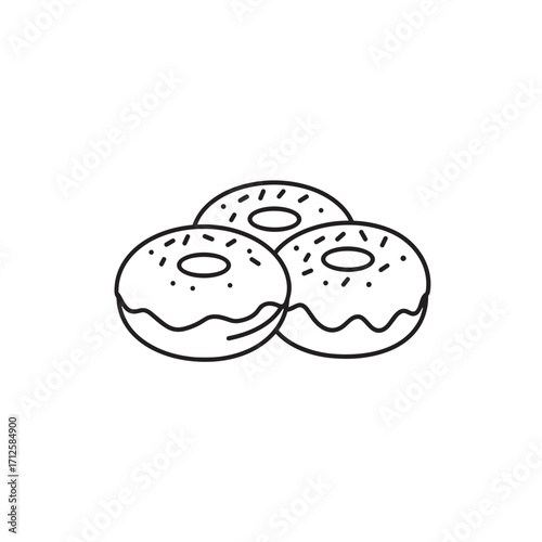 Icon - glazed doughnuts, a traditional Hanukkah treat