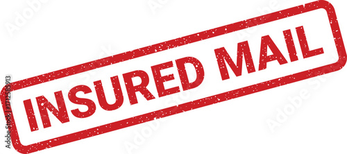 Insured mail stamp illustration with distressed texture, great for print projects or business promotions