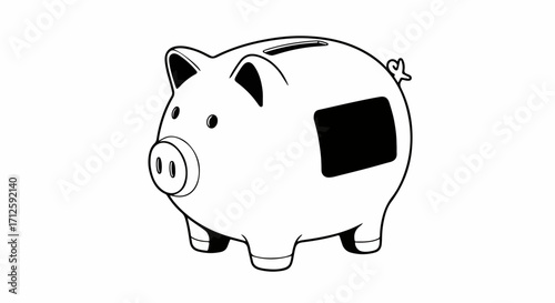 Piggy bank illustration for financial security and money saving. Piggy bank as symbol of financial future and business success, with banking concept.