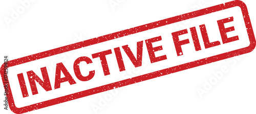 Red Inactive File Stamp Illustration with Grunge Effect on White Background