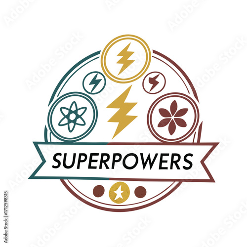 Superpowers logo vector modern graphic design