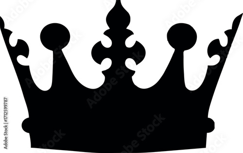 royal crown silhouette vector, black crown silhouette, royal crown Vector clipart