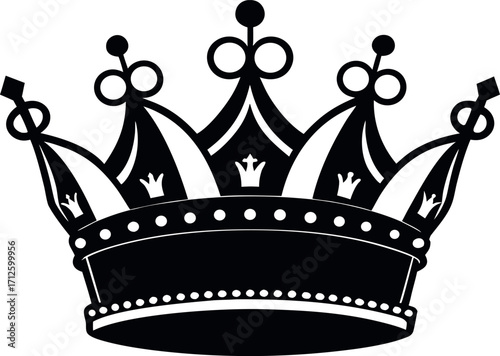 black crown silhouette, royal crown Vector clipart