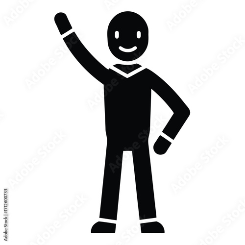 person waving vector icon