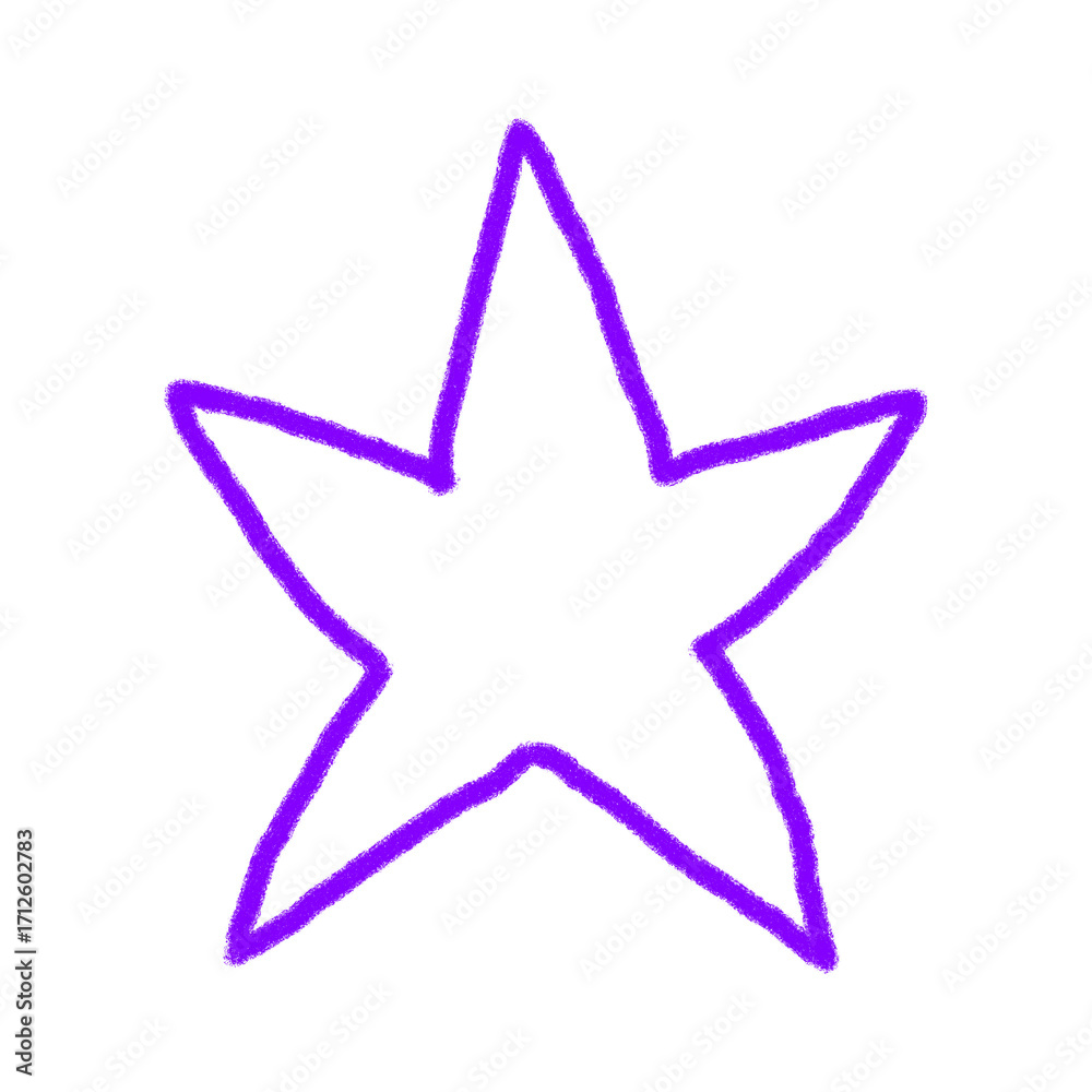 Fototapeta premium Purple star icon scrapbook doodle planner