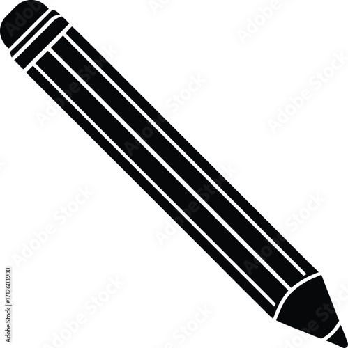 A pair of traditional black pencils with a Japanese-style design are isolated on a white background