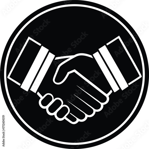 The partnership handshake vector icon symbolizes a successful business agreement between two people