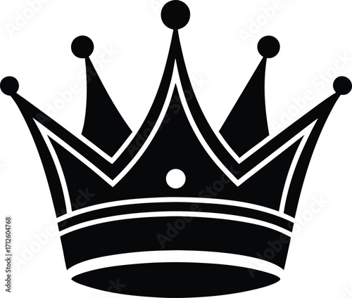 A royal set of golden king and queen crowns, a luxurious symbol of power and authority, perfect for any majestic illustration