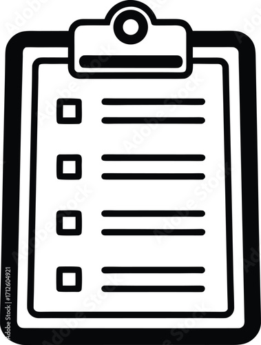 Clipboard with document icon vector illustration for web design
