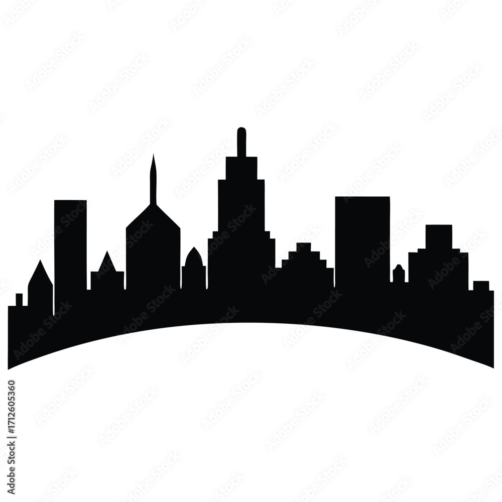 Fototapeta premium flat skyline silhouette vector icon