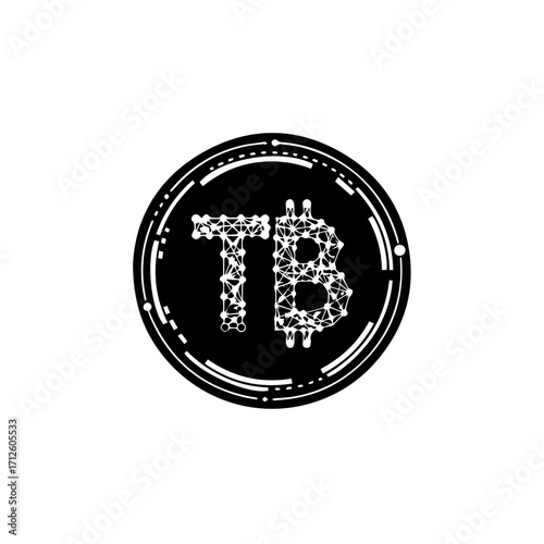 Black and White TB Coin with Geometric Design