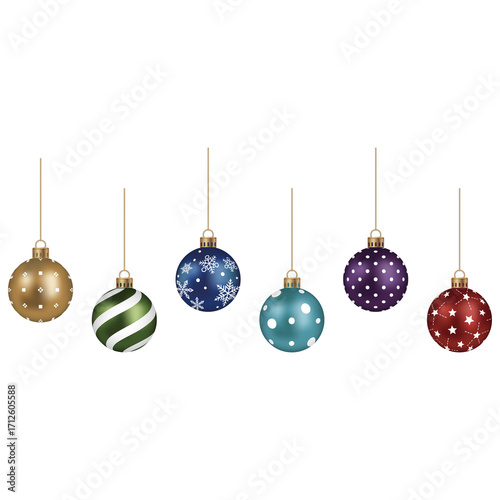 christmas balls on white background