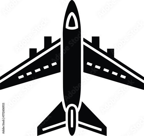Vector illustration of an airplane in flight, a dynamic commercial jet aircraft for business travel and transportation