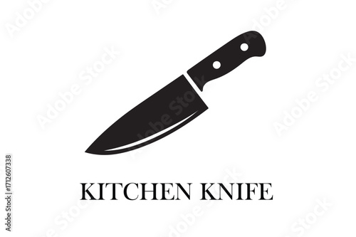 Kitchen Knife logo Design silhouette on background.