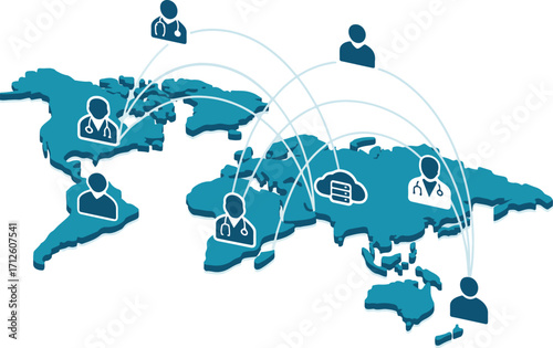 Telehealth Global Map Connections Vector
