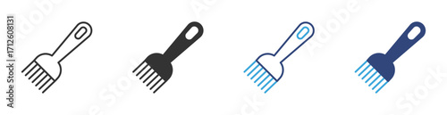 Uncapping Fork icon set, vector illustration . 