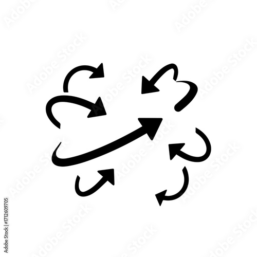 Hand-drawn interconnected arrows in a circular pattern