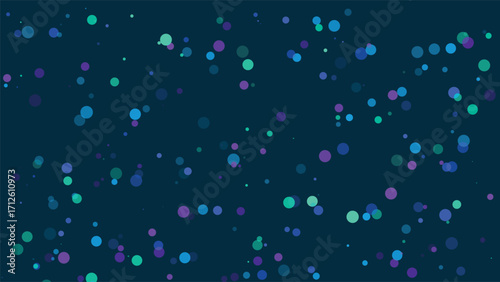 Abstract Teal and Dark Blue Composition with Floating Circular Elements