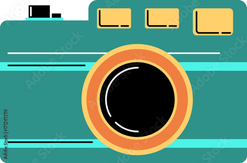 Vector illustration of vintage film camera
