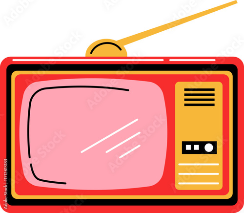 Vector illustration of vintage television