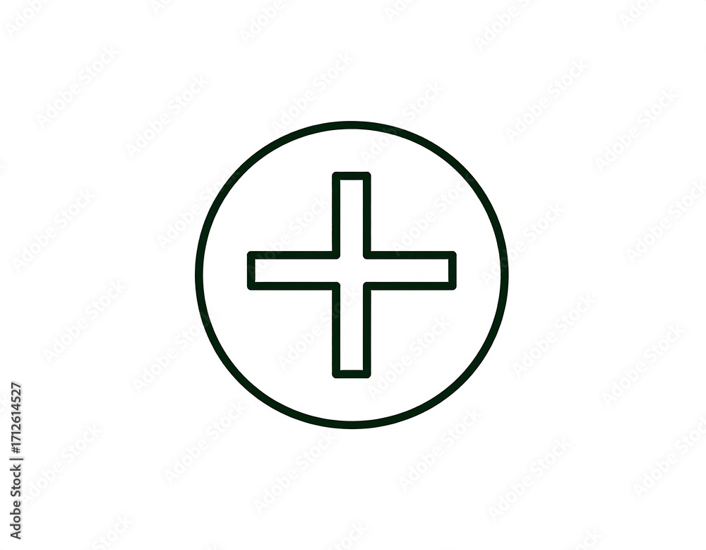 Obraz premium Simple plus sign inside a circle