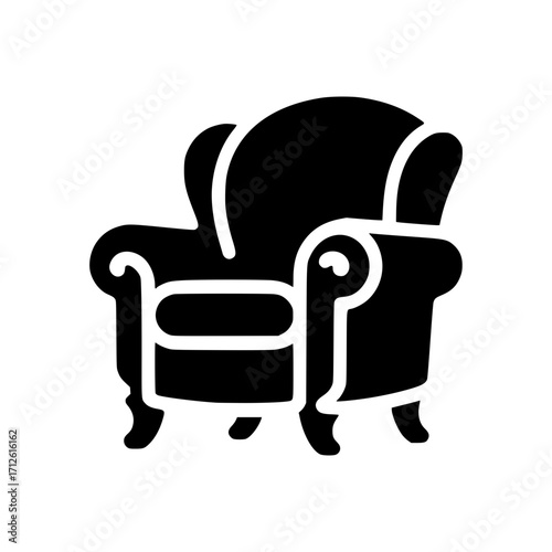 An Elegant Silhouette of a Wingback Chair