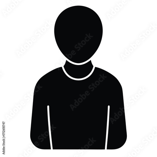 single person silhouette vector icon