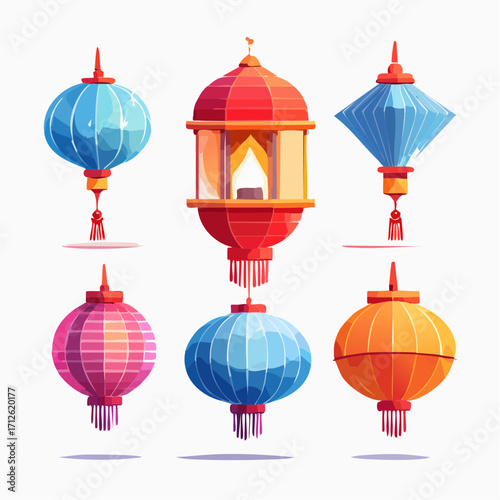 Vibrant Asian Lanterns A Collection of Festive Lights