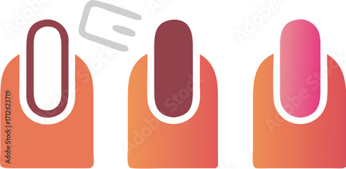 Vector cartoon design of a red paper clip symbol isolated on a white background