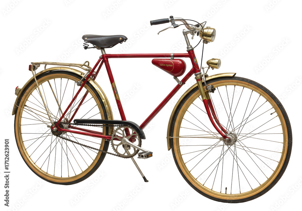 Obraz premium Isolated Classic vintage bicycle on a neutral background for advertisements or promotional use