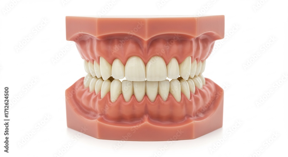 Obraz premium 健康な歯並び 美しい模型 明るく清潔感漂う写真. AI Generated