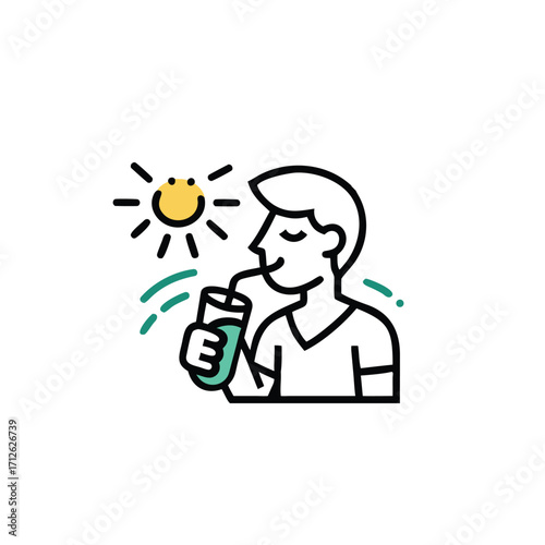 Person drinking a refreshing beverage on a sunny day